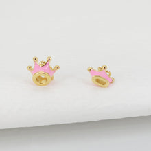 Cargar imagen en el visor de la galería, Dije de corona de esmalte, colgante de corona, chapado en oro de 18 quilates, dijes para hacer collares, accesorios de joyería S20690