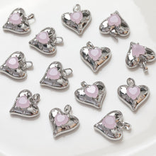 Load image into Gallery viewer, Heart Charms, Star Clear Cubic Charm,  18K Gold Plated CZ Pave Love Pendant, Necklace Making Pendants, Jewelry Findings ZZ031