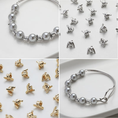 خرزة فاصلة معقودة، خرزات فاصلة مطلية بالذهب/الفضة عيار 14 قيراطًا، صناعة أساور وقلادات، GZ517