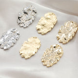 Irregular Hammered Oval Shape Pendant, Gold, Matte Gold, Silver Charm, Jewelry Making Findings JG020