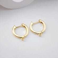 تحميل الصورة إلى عارض المعرض، 4 قطع من حلقات الأذن Huggie Hoops، حلقات أذن رافعة مطلية بالذهب عيار 18 قيراطًا، نتائج صنع الأقراط الذهبية لصنع المجوهرات D0107