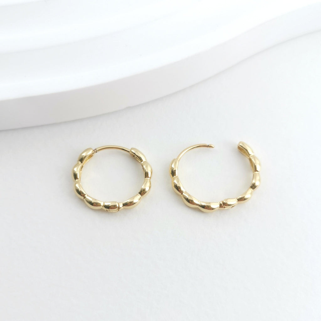 10pcs Gold Ear Hoops, 16mm, 18K Gold Plated Leverback Earrings, Huggie Hoops Earring S1068