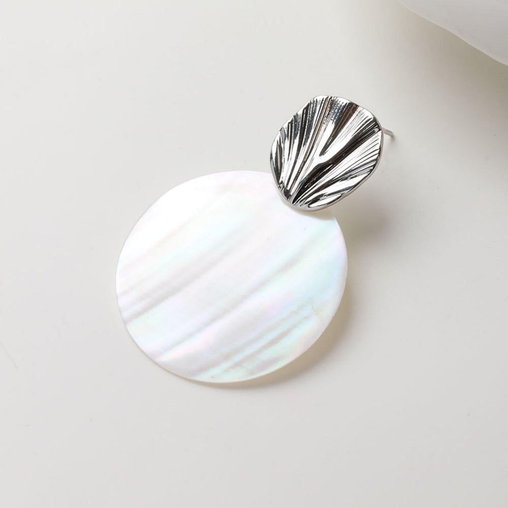 Pendientes de tuerca con pliegues redondos, pasador de plata S925, chapado en oro de 14 quilates y plata, sin níquel, forma irregular con aro GZ728