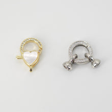 Load image into Gallery viewer, 18K Gold Plated Lobster Clasp Claw, Circle Clasp, Heart Clasp, Necklace Bracelet Making Clasp with Closed Loop, Jewelry Findings S20826