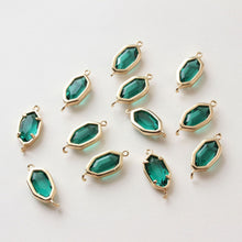 Load image into Gallery viewer, Danity Oval Connector with 2 loops, 14K Gold Plated, Crystal Connectors, 12x15mm Jewelry Findings ZZ025