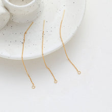 Cargar imagen en el visor de la galería, 10 piezas - Aretes de enhebrar chapados en oro de 14 quilates, 87 mm, cadena ovalada con aro, BB112-ZX7053