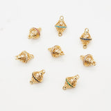 Hollow Connectors Pave CZ, Vintage Pendant, 18K Gold Plated, 8 Colors You Choose, Bracelet/Necklace Making Charms S20354