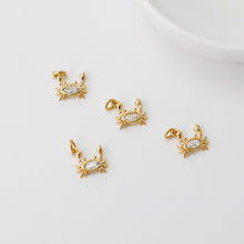 Load image into Gallery viewer, Octopus Charms, Crab Charms, 18K Gold Plated Cubic Micro CZ Pave Charms, Octopus Pendant for Necklace Jewelry Findings