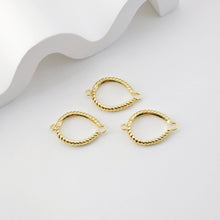 Load image into Gallery viewer, Gold Twisted Oval Connector, 18 Shiny Gold Plated Connectors 22.4*14.8mm for Jewelry Making Supply D0215