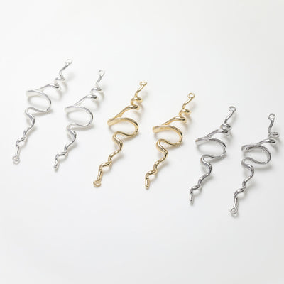 Conector Danity Wave con presillas, accesorios para aretes chapados en oro y plata de 14 quilates, accesorios de joyería GZ114
