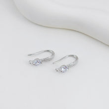 Cargar imagen en el visor de la galería, Alambres para pendientes chapados en oro de 18 quilates, ganchos redondos con pavé cúbico, sin níquel, ganchos para pez, alambres para bisutería D0140