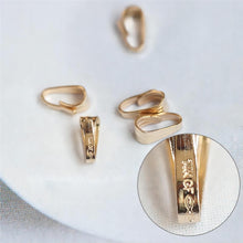 Load image into Gallery viewer, 10pcs- 14K Gold Filled Pendant Top, Teardrop Connector, Pendant Snap on Bails, Clasp Link, 3mm, USA, 1/20 GF Jewelry Making BL010