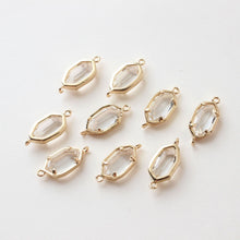 Load image into Gallery viewer, Danity Oval Connector with 2 loops, 14K Gold Plated, Crystal Connectors, 12x15mm Jewelry Findings ZZ025