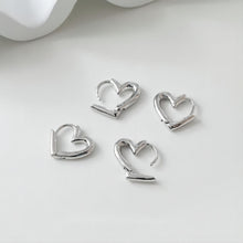 Load image into Gallery viewer, Heart Hoop Earring, S925 Silver Ear Pin, Huggie Hoops Earring Finding, Heart Ear Hoops, 17mm, 22mm, hoop earrings GE033