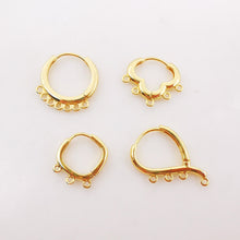 Load image into Gallery viewer, 10PCS Leverback Earring Parts with loops, 18K Gold Plated Huggie Hoops Earring Parts, Ear Hoops, earring findings for Jewelry Making S364