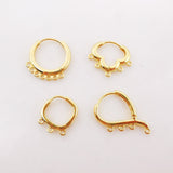 10PCS Leverback Earring Parts with loops, 18K Gold Plated Huggie Hoops Earring Parts, Ear Hoops, earring findings for Jewelry Making S364