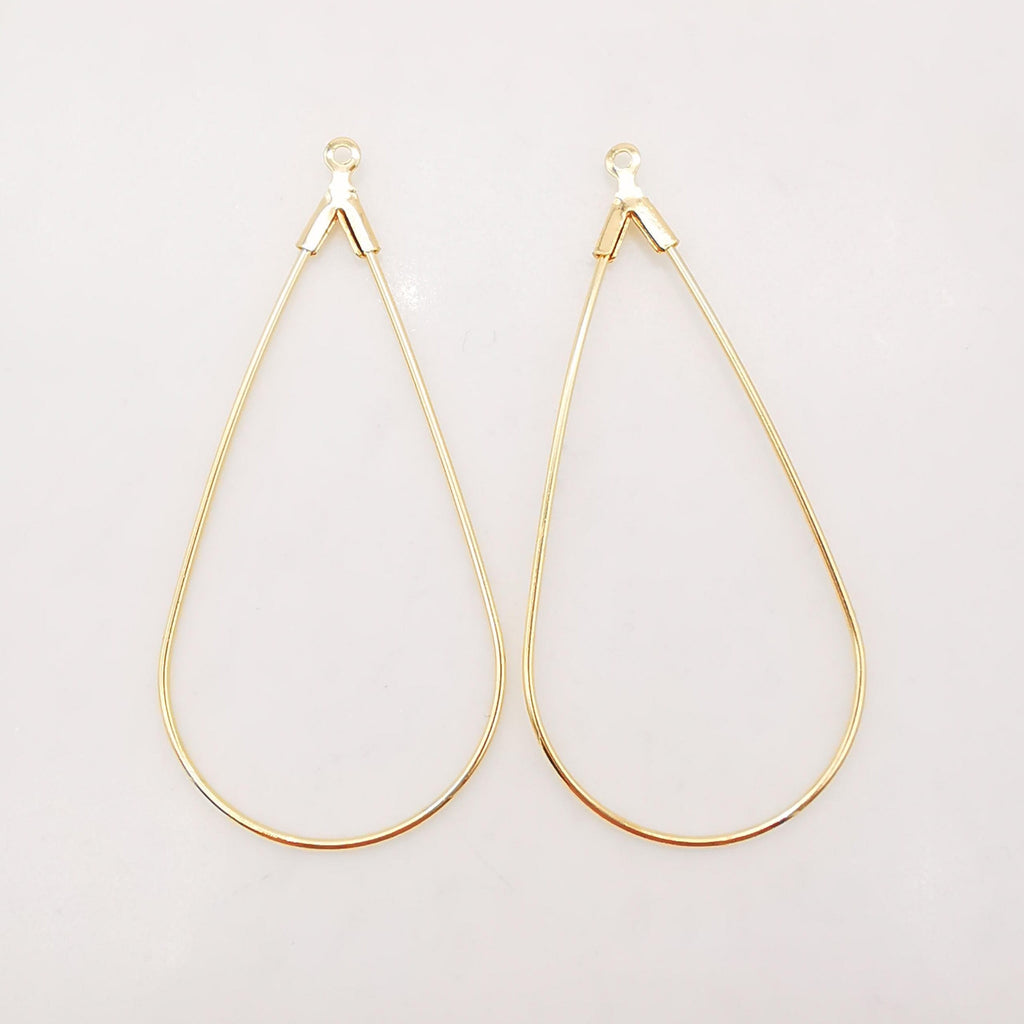 20pcs- Gold Drop Shape Earring Pendant, 44mm, Nickel Free Teardrop Earring Findings, DIY Earring Pendant, Jewelry Making Findings Z026