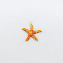 Load image into Gallery viewer, 3D Enamel Starfish Charms, 18K Gold Plated, Dainty Starfish Shape Pendant, Bracelet Making Pendant S20520