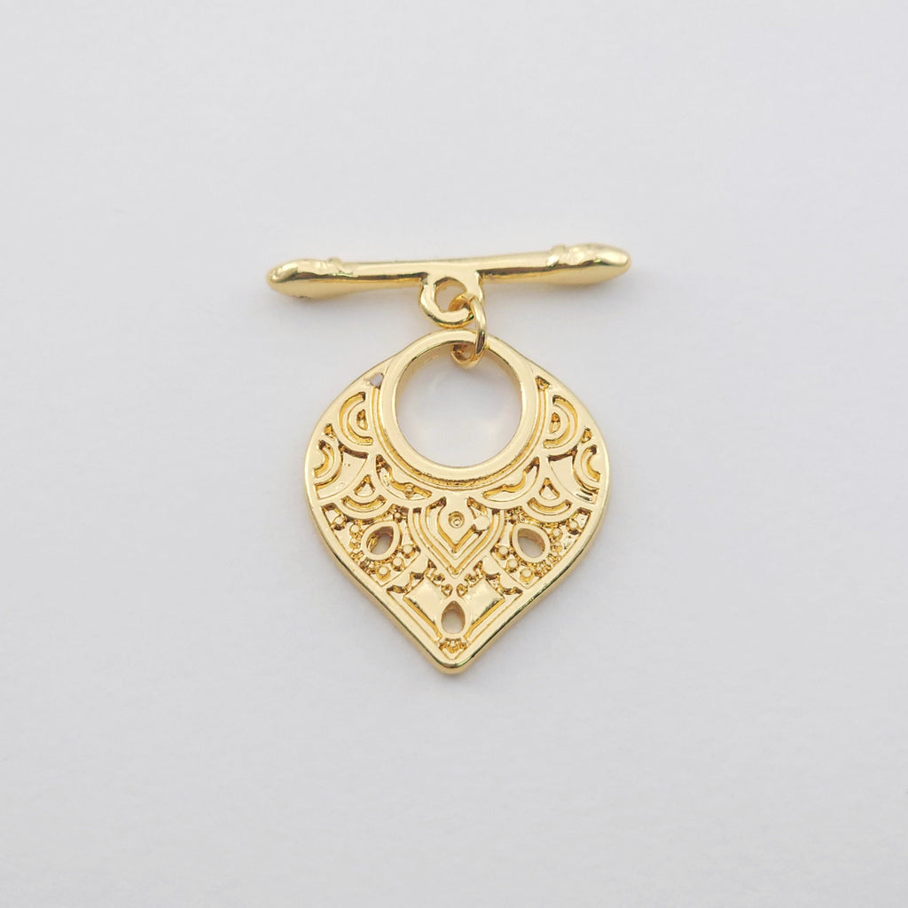 Boho OT Toggle Clasps, Antique Silver, 18k Gold, One Set OT Buckle, Necklace Closure, Connectors Clasps S1152