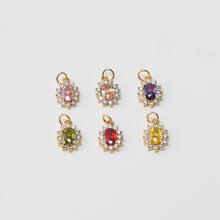 Load image into Gallery viewer, Oval Crystal Pave Charm, Pave CZ Pendant, Dainty Charms for Necklace Bracelet Making, Jewelry Findings S20360