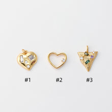 Load image into Gallery viewer, Heart Charms, Cubic Pave Charm, 18K Gold Plated CZ Pave Love Pendant, Necklace Making Pendants, Jewelry Findings S20735