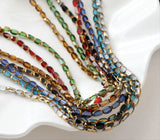 Vintage Oval Cut Faceted Glass Beads, 6x5mm, Crystal Glass Loose Beads for Jewelry Making, DIY Beads Finding GZ215