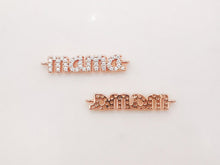 Load image into Gallery viewer, Cubic MAMA Connector, 18K Gold Plated Micro CZ Pave Connector Charm, Necklace Making Findings, 24x5mm, Jewelry Finding Gift for Mom S907