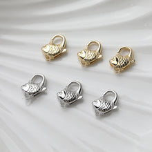 Load image into Gallery viewer, 18K Shiny Gold Plated Lobster Clasp Claw, Fish Clasp, Necklace Bracelet Making Clasp with Closed Loop, Jewelry Findings GT038