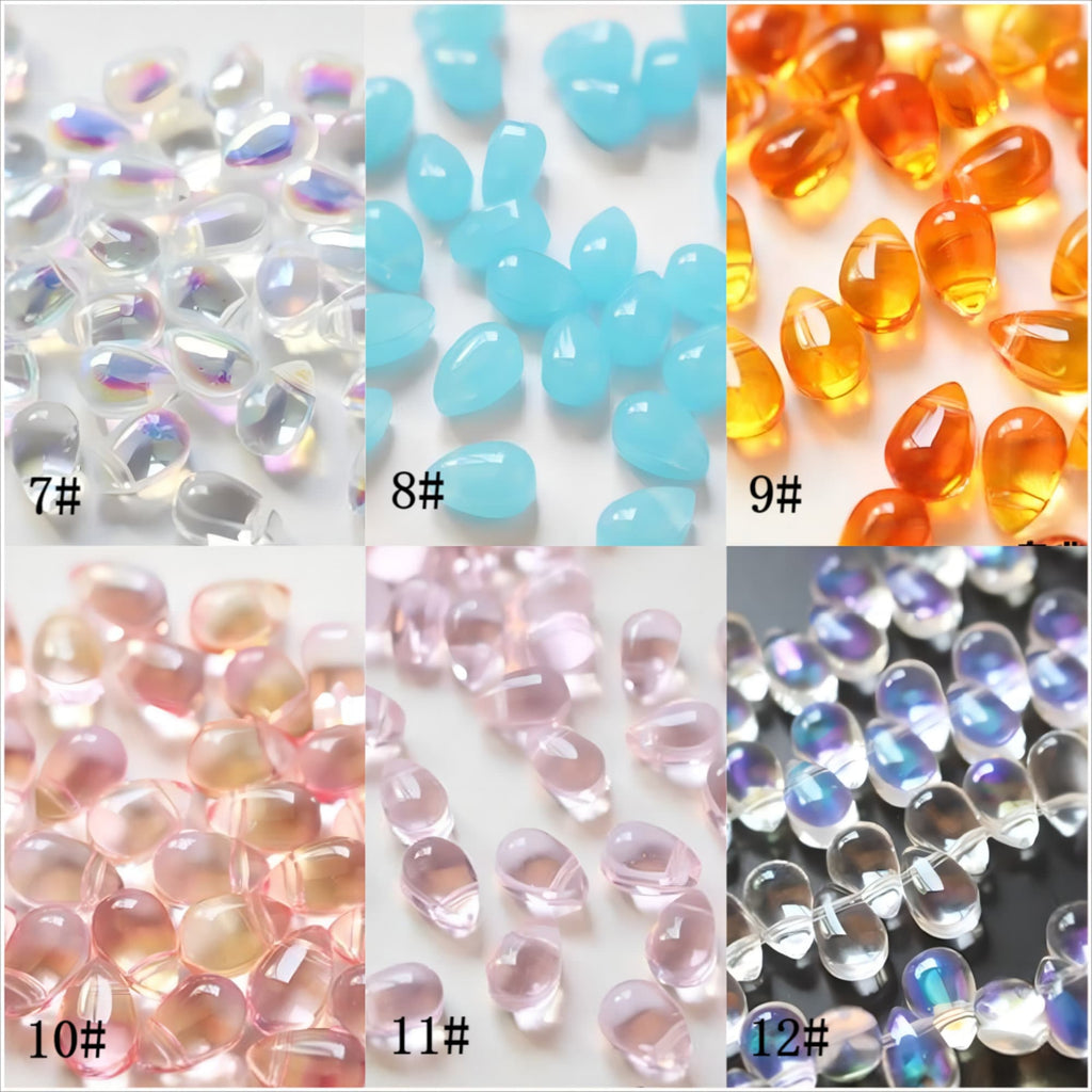 Teardrop Glass Beads, Drop Beads, 6*9mm, Crystal Glass Loose Beads for Jewelry Making, DIY Beads Finding GZ276