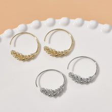 Load image into Gallery viewer, 14K Gold Plated Wheat ears  Hoop Earring Finding, Nickel Free Circle Earring Hoops, DIY  Earring Making Findings LL155