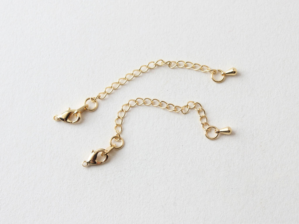 Drop Extender Chain with Lobster Claw Clasps 73mm, 14K Gold/Silver Plated Necklace Bracelet Making Findings ZZ002