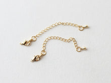 Load image into Gallery viewer, Drop Extender Chain with Lobster Claw Clasps 73mm, 14K Gold/Silver Plated Necklace Bracelet Making Findings ZZ002