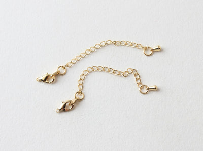 Drop Extender Chain with Lobster Claw Clasps 73mm, 14K Gold/Silver Plated Necklace Bracelet Making Findings ZZ002