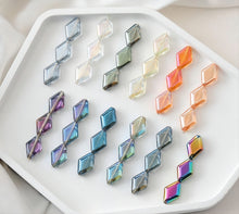 Load image into Gallery viewer, 30pcs Rhombus Glass Beads, 10x15mm, Crystal Glass Loose Beads for Jewelry Making, DIY Beads Finding GZ029