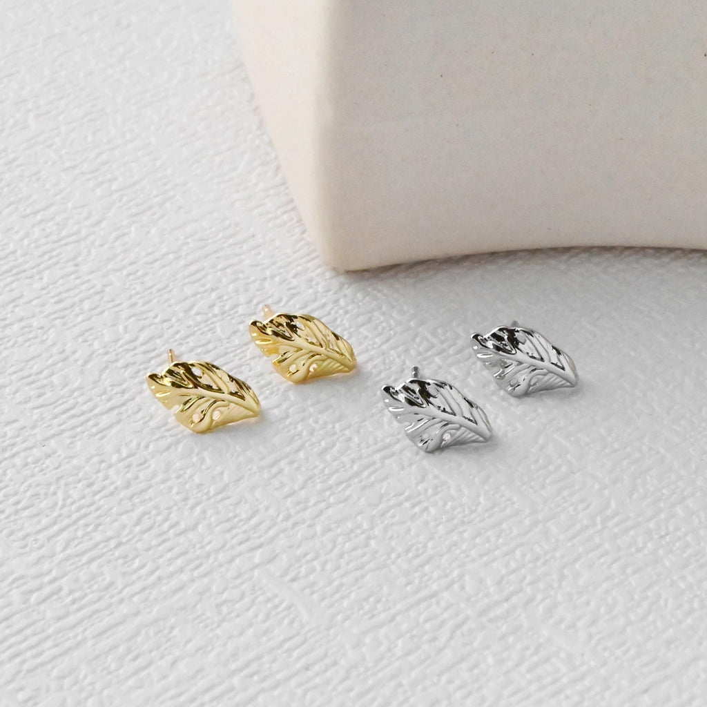 عمود قرط من ورق الذهب، دبوس من الفضة الاسترلينية 925، أقراط خالية من النيكل، حلقة قرط، نتائج قرط مضادة للحساسية D0432