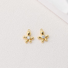 Cargar imagen en el visor de la galería, Colgante de flor con pavé de circonitas cúbicas, chapado en oro de 18 quilates, para collares y pendientes, accesorios de joyería D0495