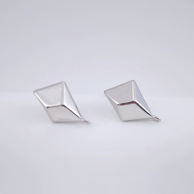 Geometric Diamond Silver Post Earring, S925 Silver Pin Nickel Free Earrings, Hypoallergenic Earring ZX236