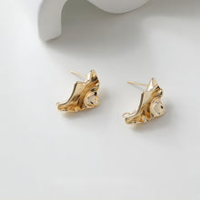 Load image into Gallery viewer, Irregular Ear Post With Loop, S925 Silver Ear Pin Nickel Free Earrings, Gold/Silver Ear Stud, Hypoallergenic Earring Findings GE035