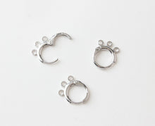 Load image into Gallery viewer, 10pcs- Gold round Ear Hoops with 3 loops,  14K Gold/ Silver Plated Leverback Earrings, Huggie Hoops Earring BB075-ZX7023