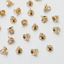 Load image into Gallery viewer, 10pcs Beads Caps with holes, Bead Cones, 18K Gold Plated, With Loop, 4.3*4.3mm, Pearl Bead Caps, Jewelry Making GE111