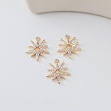 Shiny Star Charm, Cubic Zircon Crystal Pendant, CZ Earring Charms, 18K Gold Plated  Earring Charms, Jewelry Findings D0291