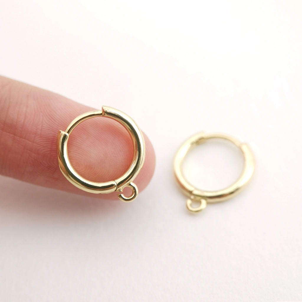 Glossy Surface Earring Hoop, Simple Huggie Earring with Loop, Everyday Huggie Hoops Multiple Sizes Customised,Handmade Earring Supplie D0125