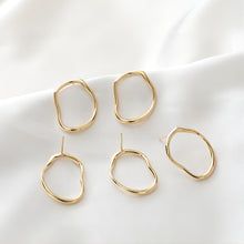 تحميل الصورة إلى عارض المعرض، قرط أذن من الفضة الإسترليني عيار 925، دبوس أذن غير منتظم، خالٍ من النيكل، مشبك أذن ذهبي/فضي، قرط مضاد للحساسية JJ010