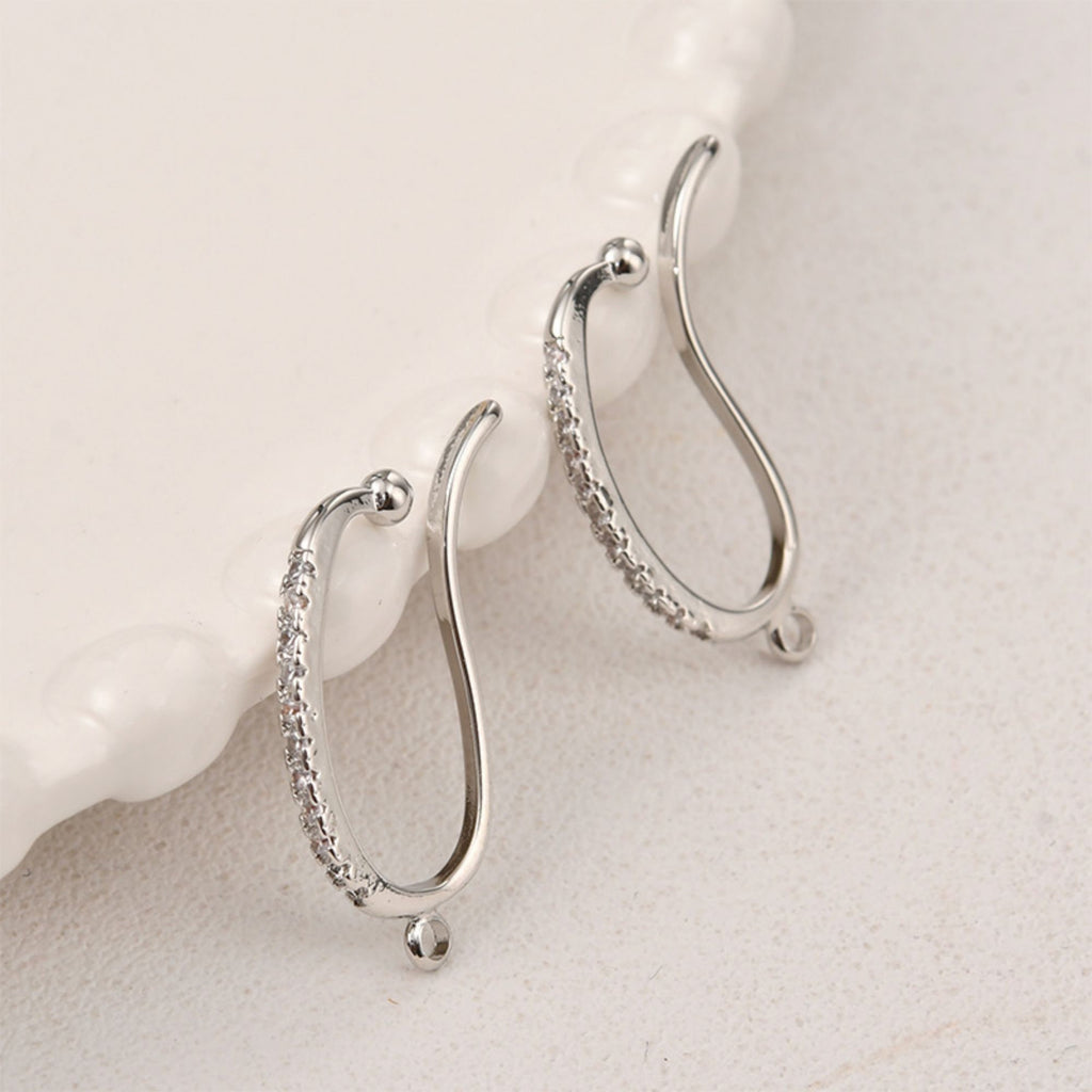 سوار أذن غير ثاقب، سوار أذن مزود بحلقة، مرصع بأحجار الزركونيا المكعبة، 26 مم، مطلي بالذهب/الفضة عيار 18 قيراطًا، أداة العثور على الأقراط بنفسك LL237