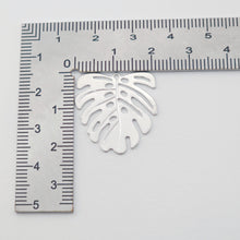Load image into Gallery viewer, Gold Monstera Leaf  Charms, Metal Blank, 14K Gold/Silver Plated, Monstera deliciosa Pendant, Bracelet Making Pendant D0017