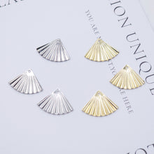 Load image into Gallery viewer, 10pcs Gold Fan Shape Charms, 14K Gold/Silver Plated, Dainty Fan Shape Pendant, Bracelet Making Pendant ZZ074-D