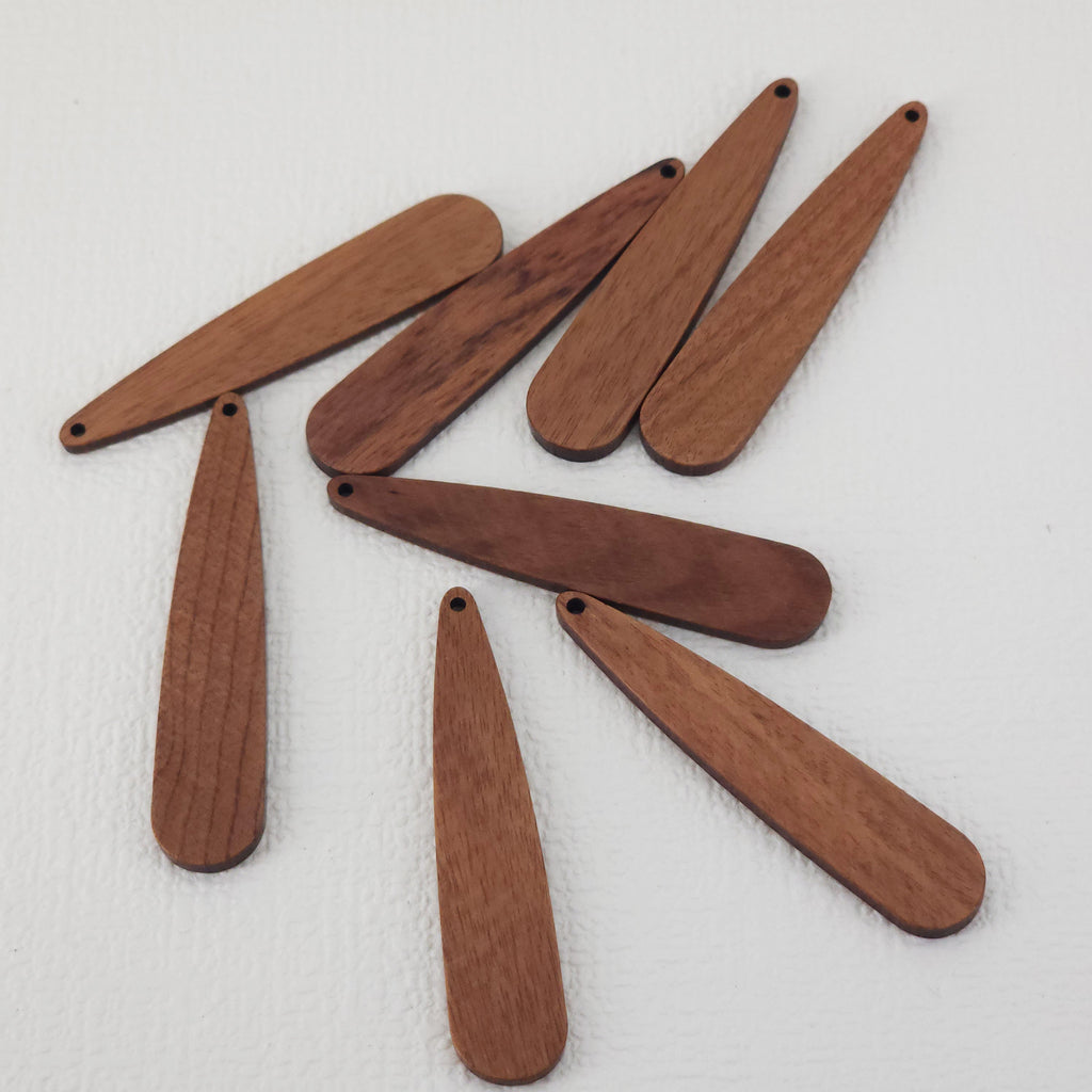 2PCS Strip Shape Wood Charms, Wooden Pendant, Reclaimed Walnut Wood, Geometric Statement Wood Earrings Diy Ideas JT963