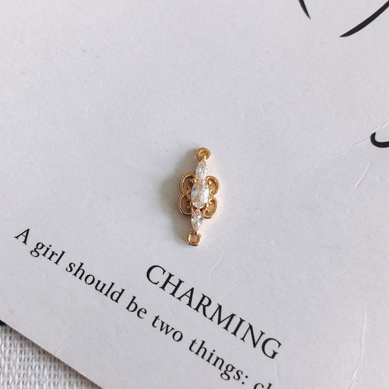 4 قطع من موصلات بوهو مرصعة بأحجار الزركون المكعبة، قلادة من الكريستال، قلادة سوار، مطلية بالذهب الحقيقي عيار 14 قيراط، نتائج المجوهرات MY053-F024