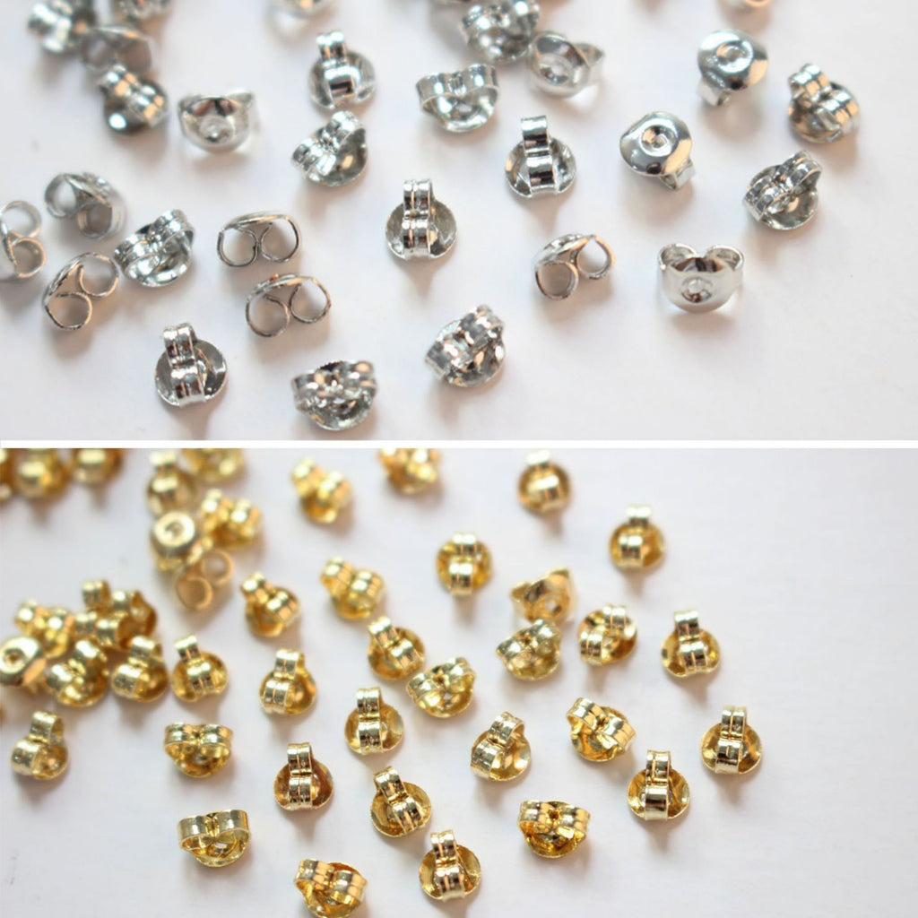 20PCS 18k Real Gold Plated Earring Backs , Hypoallergenic Secure Earring Backs for Studs , Earring Backs for Jewelry making Findings D0008