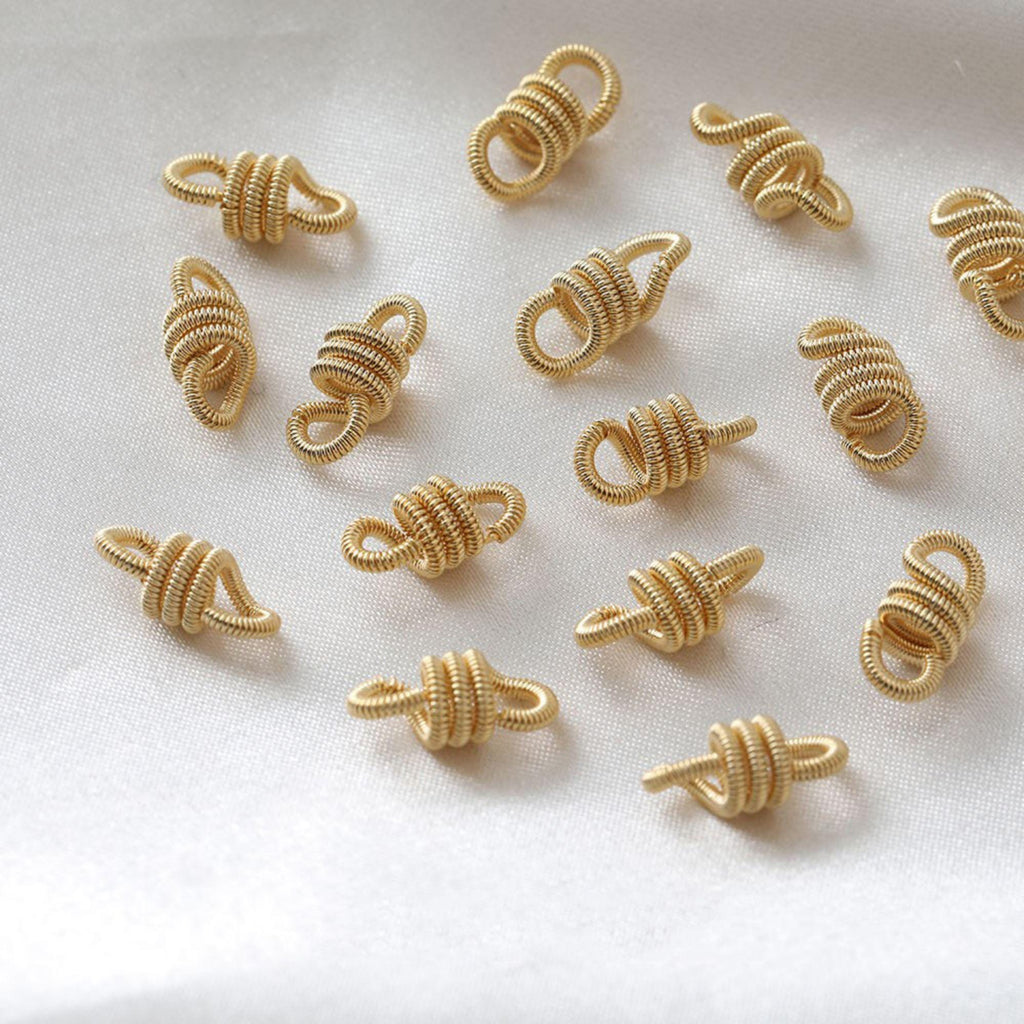 Twist Connector with loops, Knotted Springs Connector, 14K Gold/Silver Plated Bracelet Making Findings, Bracelet Jewelry Findings GT095